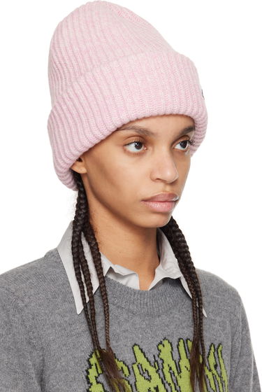 Beanie GANNI Structured Rib Beanie Sort | 5714667416047, 2