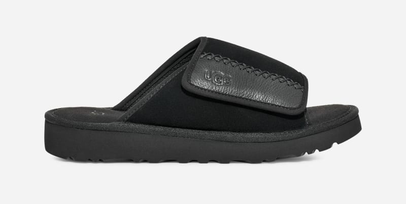 Tøj UGG ® Goldencoast Slide for Men in Black, Size 7, Suede Sort | 1136651-BLK, 0