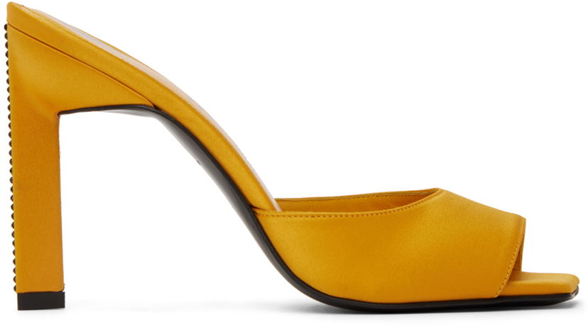 Skopleje The Attico Attico Kaia Satin Heeled Mules Gul | 231WS228 V015