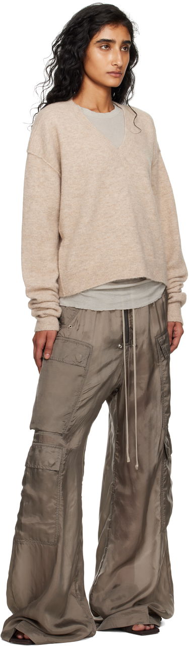 Sweater Rick Owens Rick Owens Tommy V-Neck Sweater Beige | RP02E4650 KWP, 3