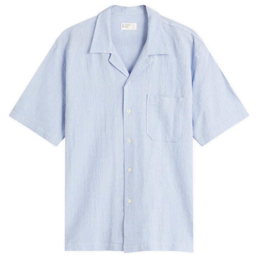 Skjorte Universal Works Universal Works Seersucker Road Shirt, Size Large Blå | 32656-PAB