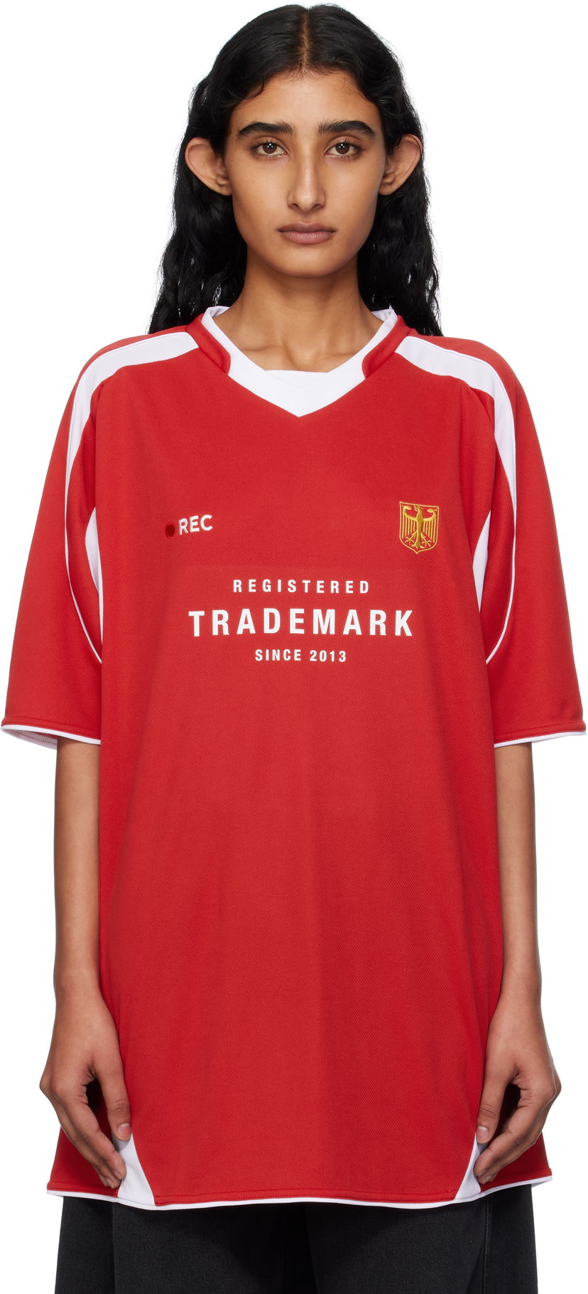Jersey VETEMENTS Vetements 'Trademark' Football T-Shirt Rød | UH76TR500R