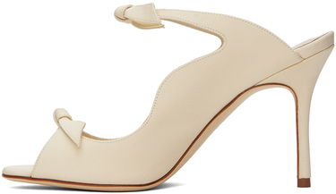 Kjole Manolo Blahnik Manolo Blahnik Fiocchetti Bow Heeled Mules Hvid | 423-1696-0001, 2