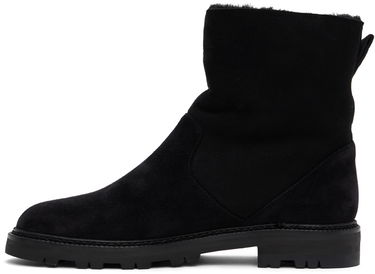 Tøj Manolo Blahnik Manolo Blahnik Tomosa Suede Shearling Boots Sort | 324-2781, 2