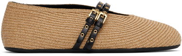 Tøj Alaïa ALAÏA Paper Straw Ballerina Flats Beige | AA3A058TK036, 0