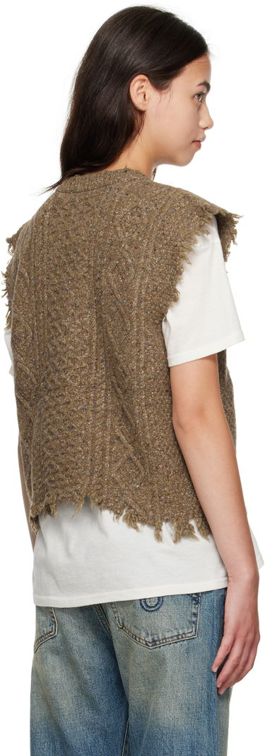 Sweater R13 R13 Boyfriend Cable Knit Wool Vest Brun | R13WY228-Y209A, 2