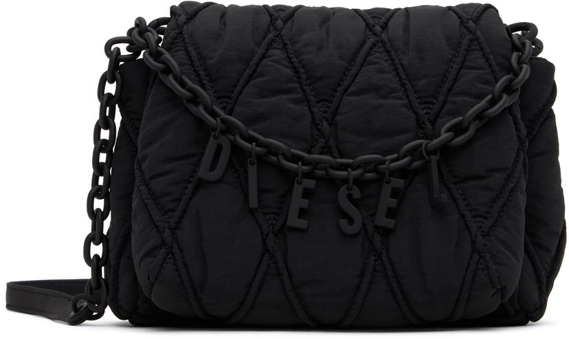 Skuldertaske Diesel Diesel Charm-D Quilted Shoulder Bag Sort | X10267 P8048