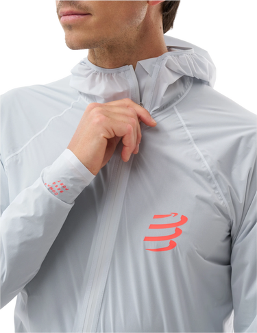 Jakke Compressport Compressport Hurricane Waterproof 10/10 Hooded Jacket Hvid | am00009b1046, 3