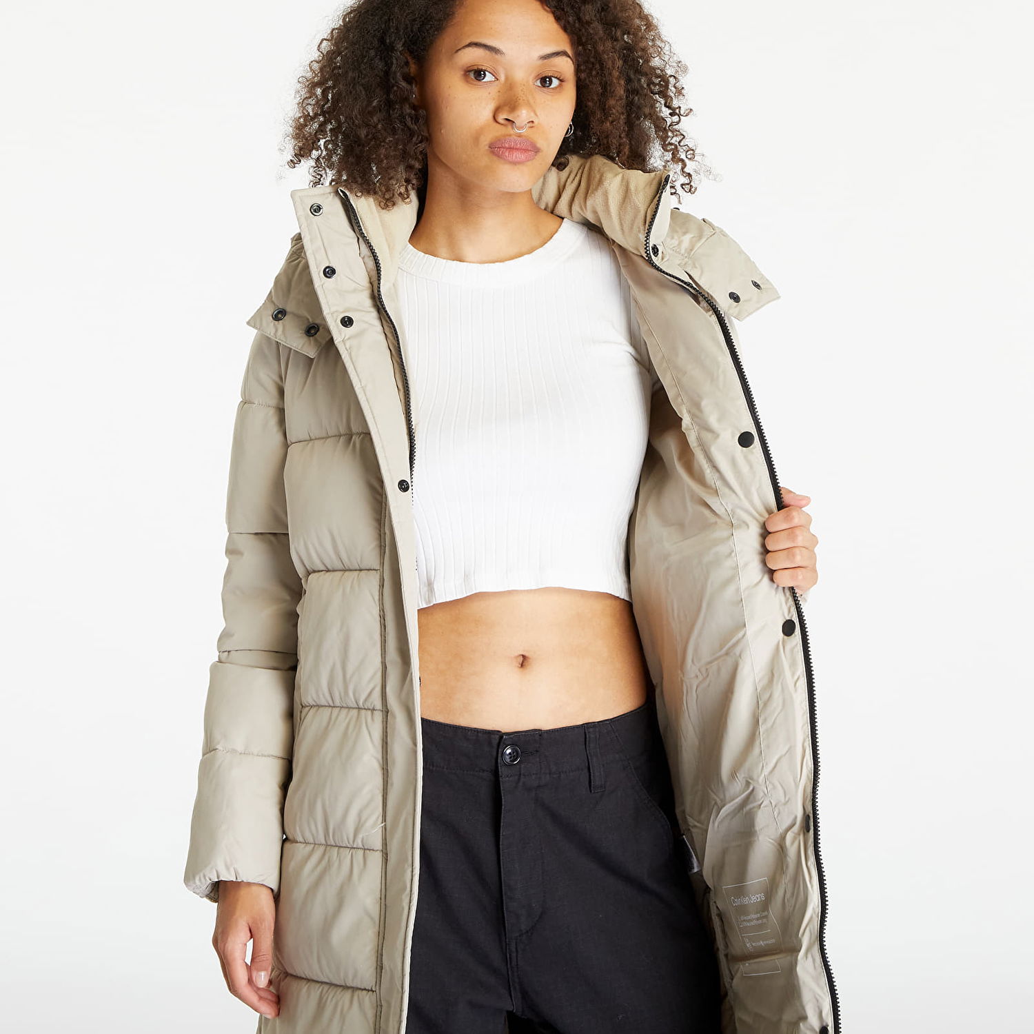 Frakker CALVIN KLEIN Monologo Non Down Jacket Beige | J20J221897 PED, 1