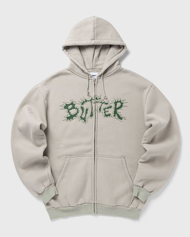 Sweatshirt Butter Goods Eruption Zip-Thru Hoodie Beige | P25142, 0