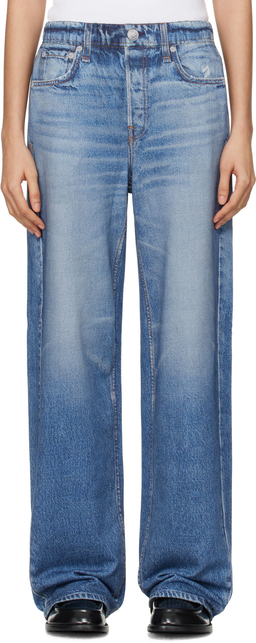 Jeans rag & bone rag & bone Miramar Wide-Leg Lounge Pants Blå | WCW23F70018201