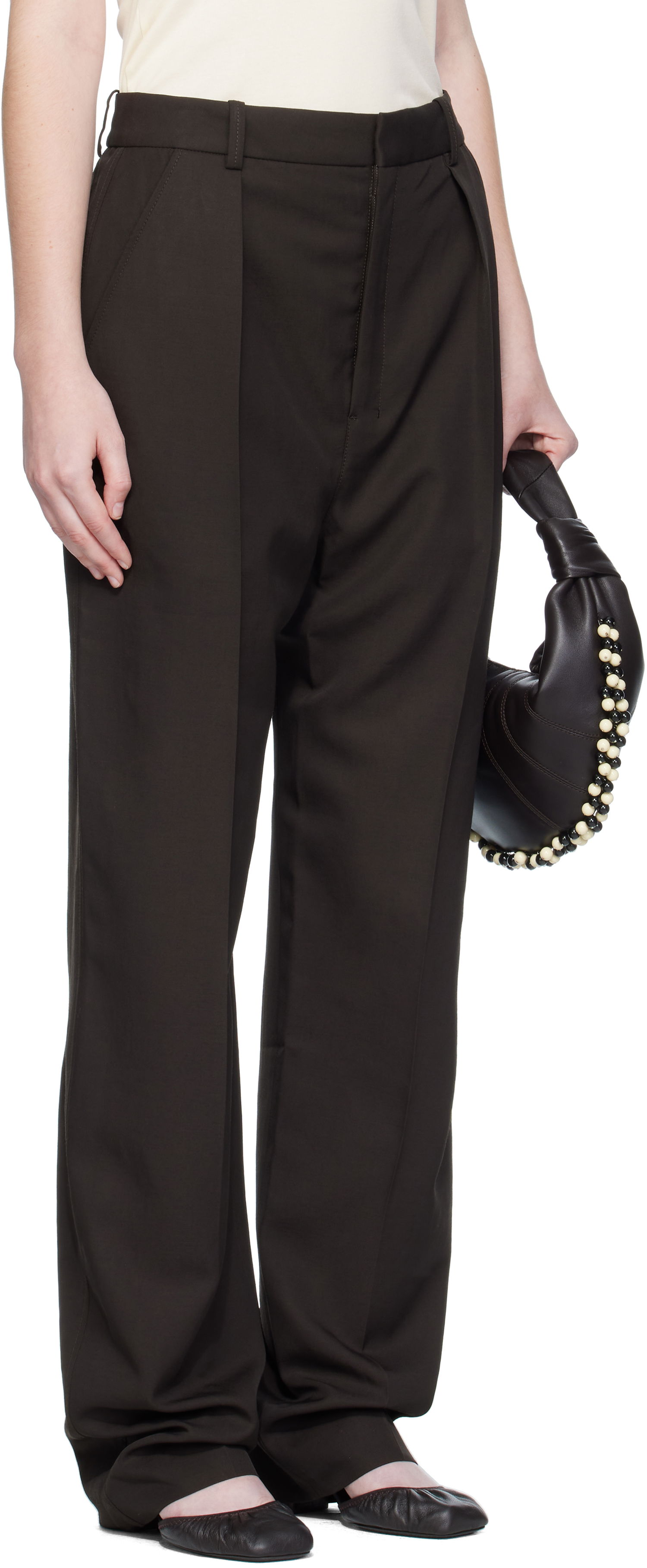 Bukser LEMAIRE Lemaire Pleated Trousers Brun | PA1251 LF1362, 1
