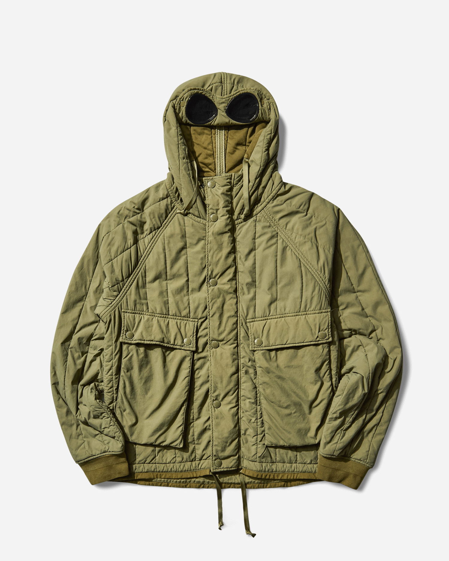 Puffer jakke C.P. Company GD Quilted Hooded Liner Goggle Jacket Grøn | 19CMOW081A-110437G 652, 1