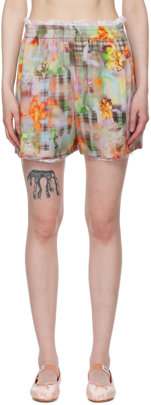 Shorts Collina Strada Collina Strada Odeon Floral-Print Lace-Trim Shorts Flerfarvet | XX6017