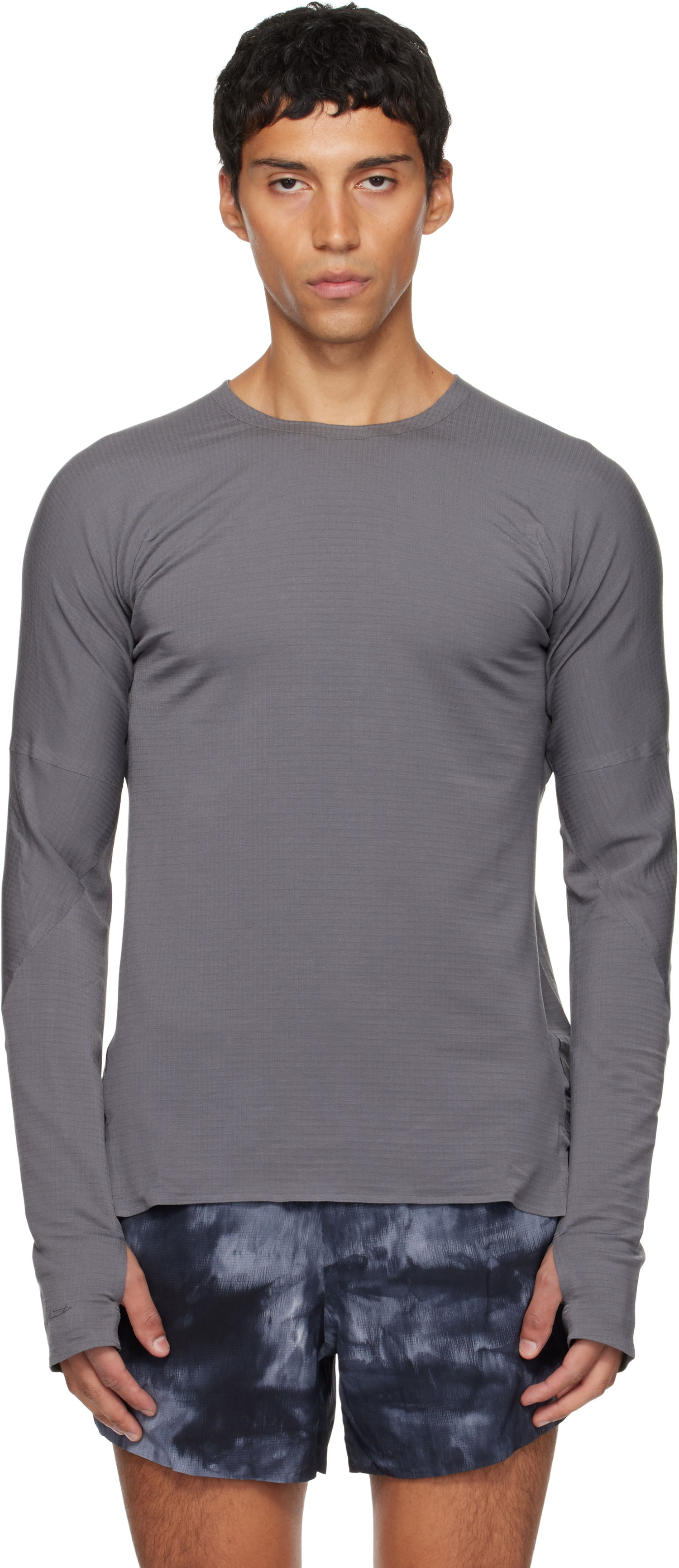 T-shirt Y-3 Y-3 Running Long Sleeve T-Shirt Grå | KB2331, 0