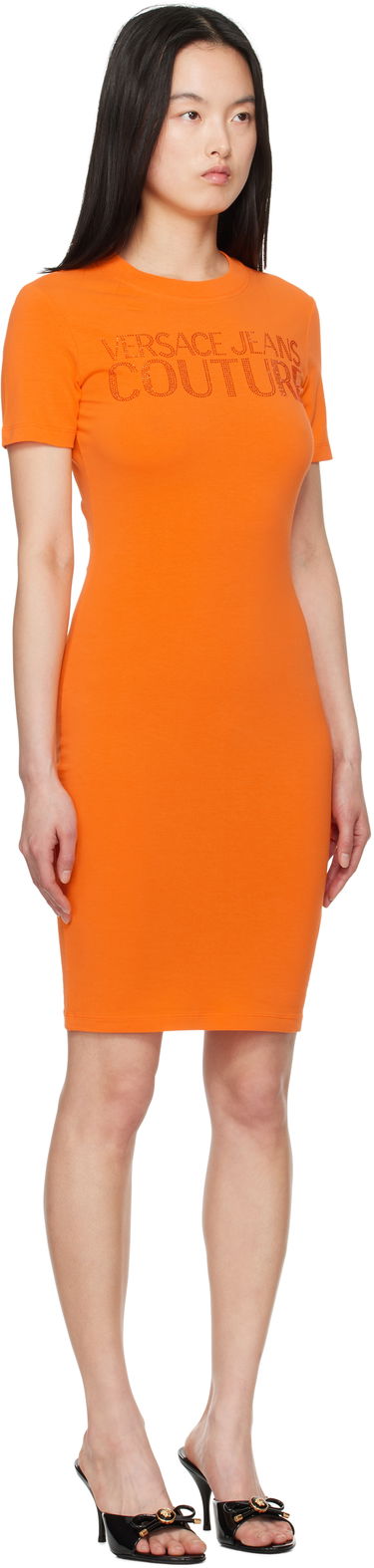 Kjole Versace Versace Jeans Couture Logo Minidress Sort | E78HAOS04_ECJ01S, 4