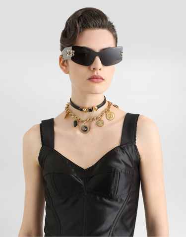 Crop top Dolce & Gabbana Dolce & Gabbana Elastic Satin Bustier Top Sort | F7W98TGDCMXN0000, 1