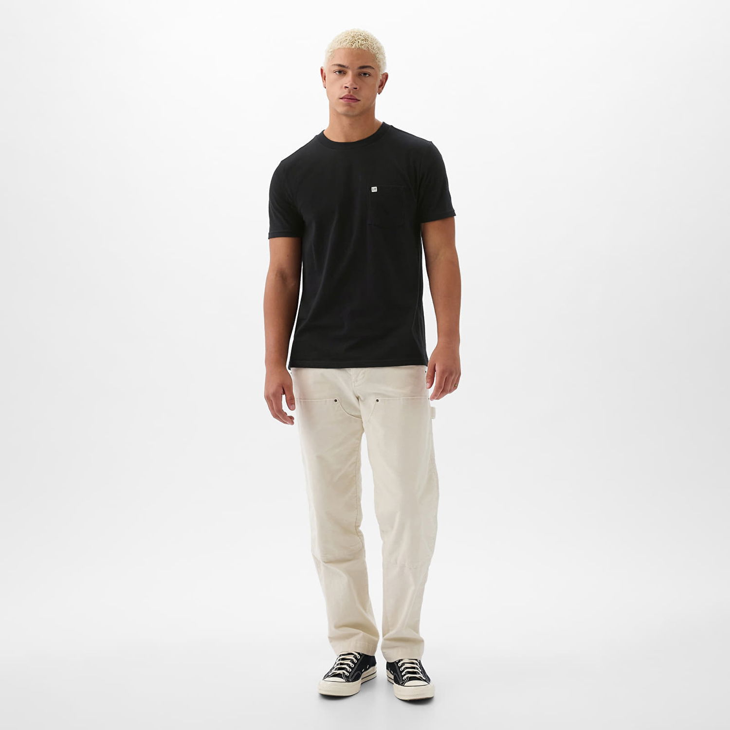 T-shirt GAP Pocket Micro Logo Tee Black Sort | 857901-05, 1