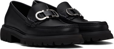 Sneakers og sko FERRAGAMO Salvatore Ferragamo Gancini Ornament Lug Sole Loafers Sort | 773850, 3