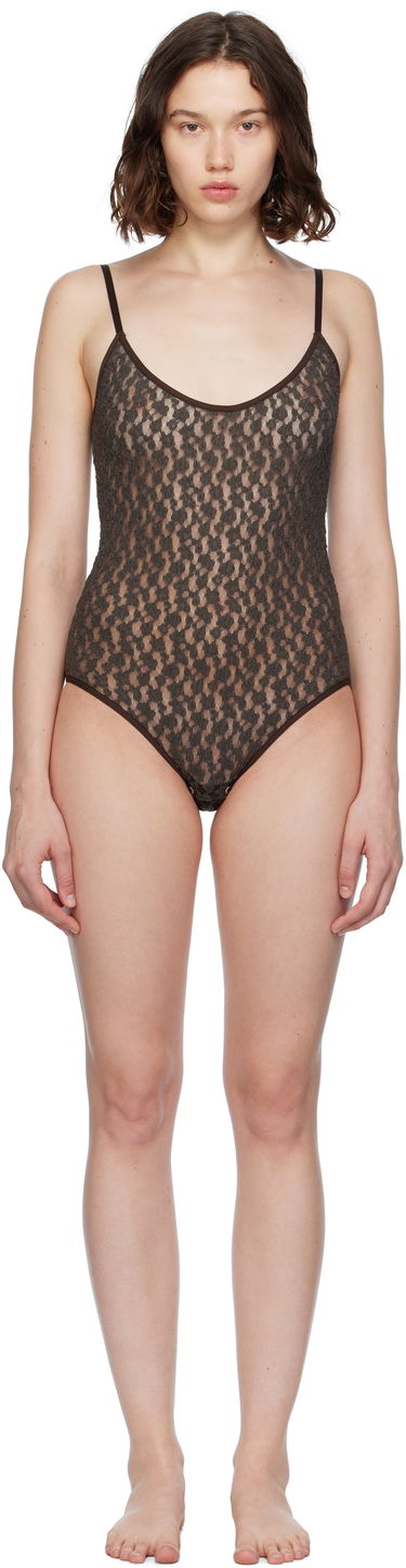 Krop Baserange Baserange Musial Semi-Sheer Bodysuit Brun | ONMU-LA-SU25, 0