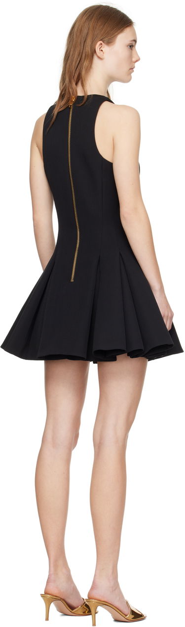 Kjole Balmain Balmain Flared Pleated Mini Dress Sort | EF1R5087ME54, 2