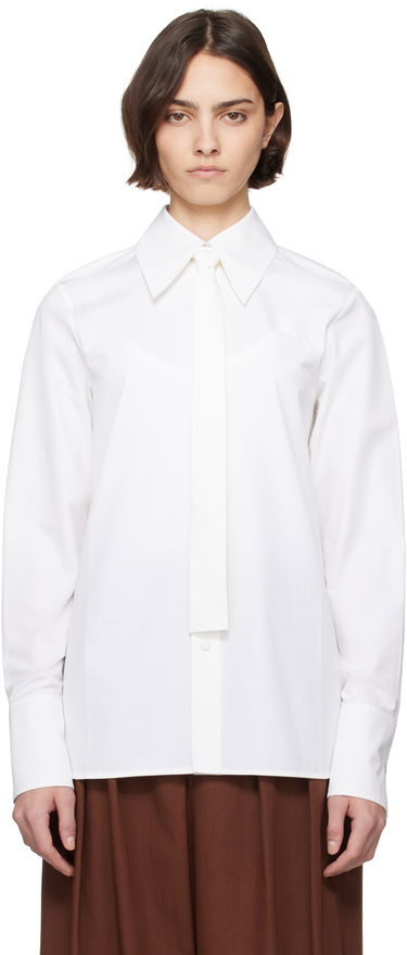 Skjorte Jil Sander Jil Sander Cotton Poplin Tie Shirt Hvid | J03DL0196_J45002, 0