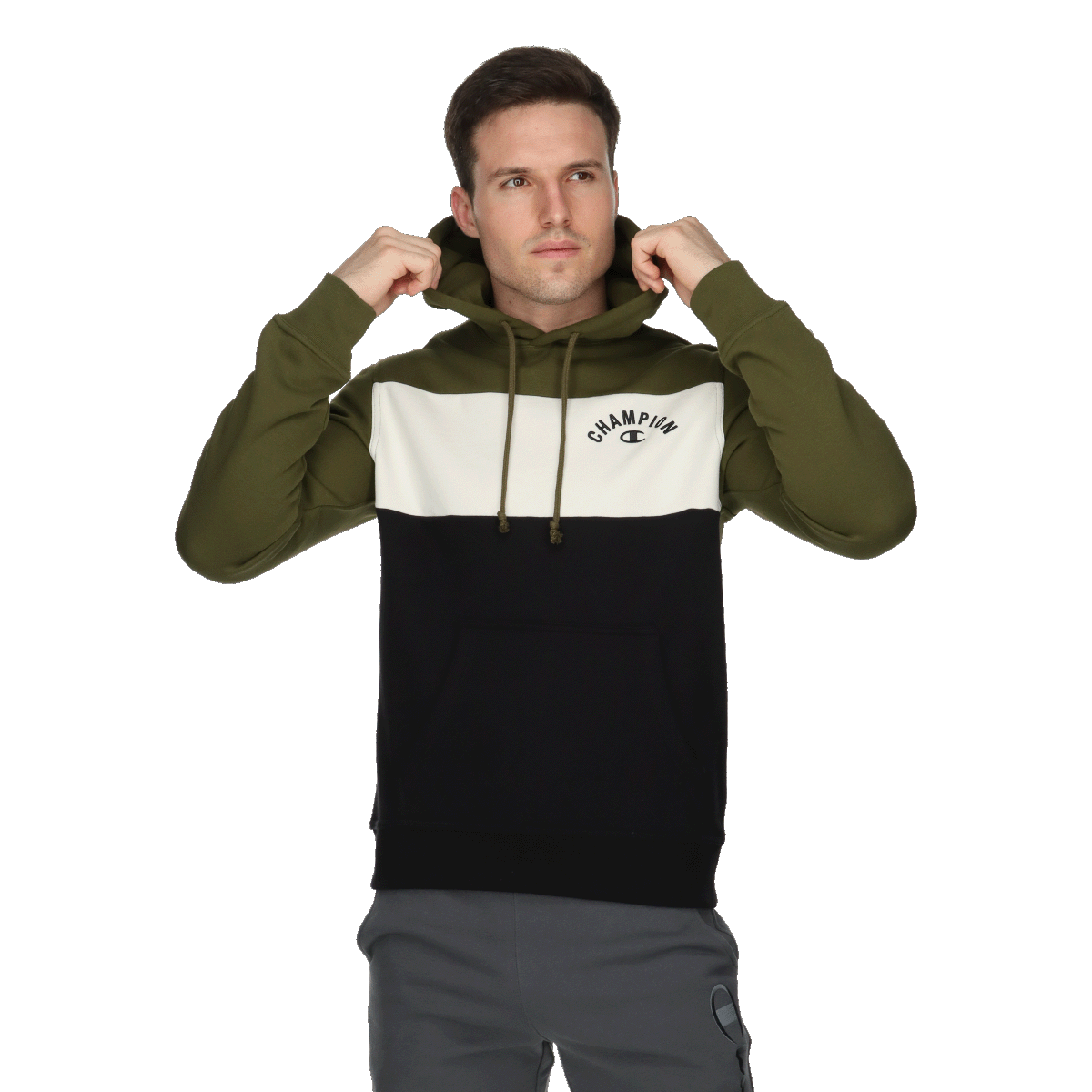 Sweatshirt Champion Champion Color Block Hoodie Flerfarvet | 221742-GS585, 0