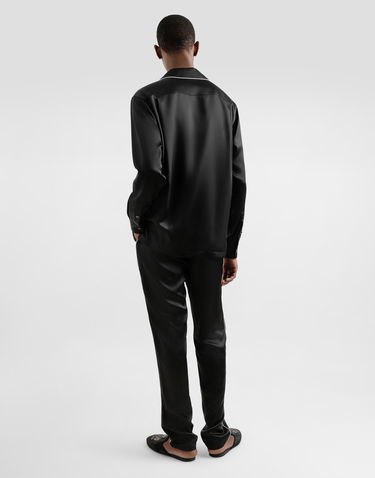 Skjorte Dolce & Gabbana Silk Shirt With Logo Embroidery Sort | G5IF1ZFU1AUN0000, 2