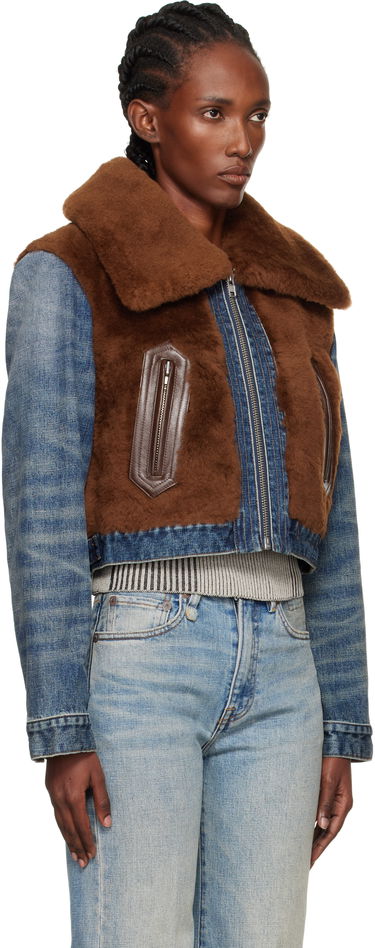 Jakke R13 R13 Cropped Denim & Faux Fur Jacket Blå | R13WD178-D246A, 1