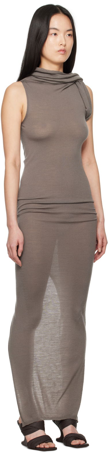 Kjole Rick Owens Rick Owens Hollywood Banded T-Shirt Maxi Dress Brun | RP01E7603 M, 1