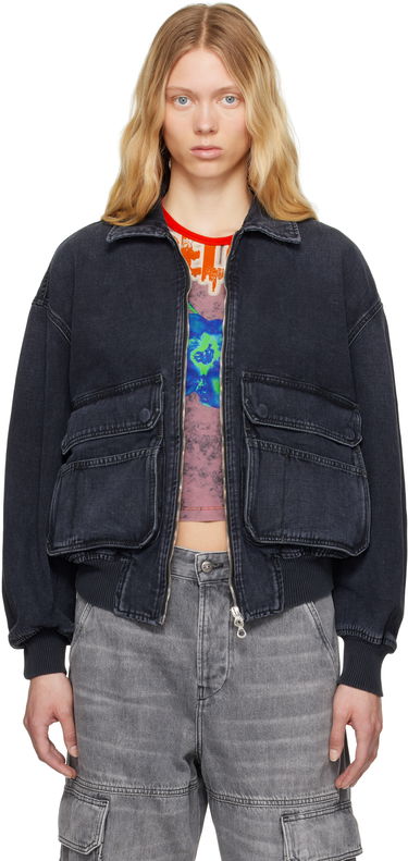 Bomberjakke Diesel D-Kurz Denim Jacket Sort | A15780 007Z9, 0