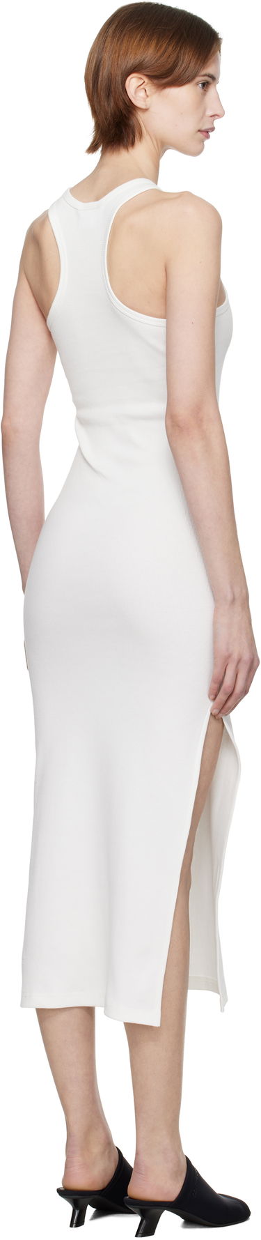 Kjole Courrèges Courrèges Scuba Rib Midi Dress Hvid | 125JRO586JS0194, 2