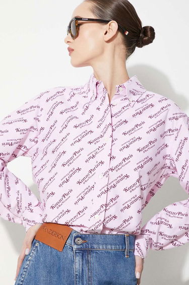 Skjorte KENZO Kenzo Printed Slim Fit Shirt Lyserød | FE52CH0879D2.30, 4