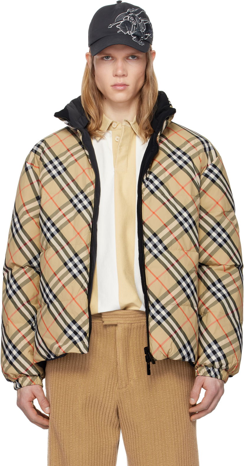 Puffer jakke Burberry Burberry Reversible Check Down Puffer Jacket Beige | 8103931