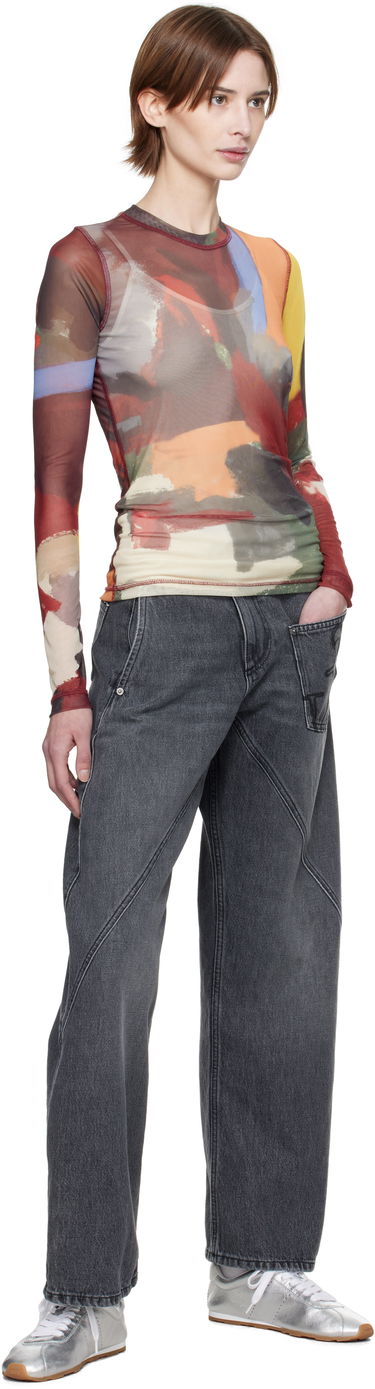 T-shirt JW Anderson JW Anderson Abstract Print Sheer Long Sleeve T-Shirt Flerfarvet | JO0138-PG1723, 3