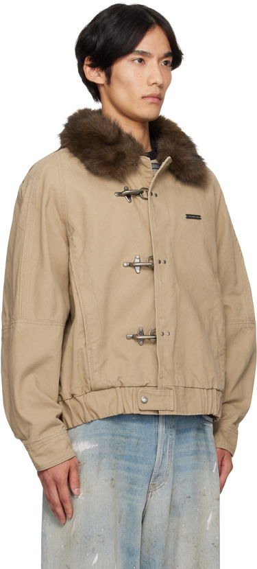 Jakke Andersson Bell Andersson Bell Washed Cotton Jacket with Faux Fur Collar Beige | awa712u, 4