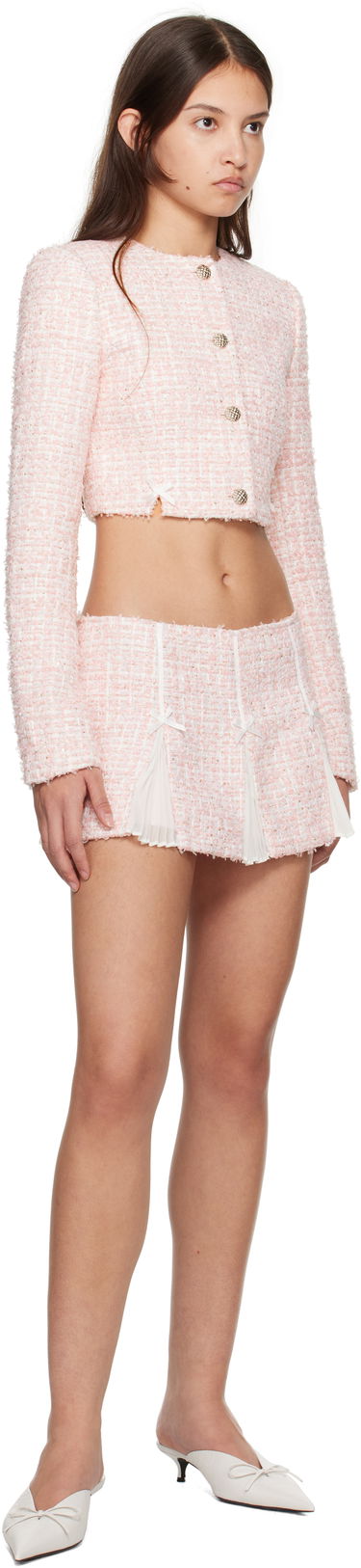 Nederdel GUIZIO Guizio Emory Tweed Miniskirt Lyserød | H24302W114, 3