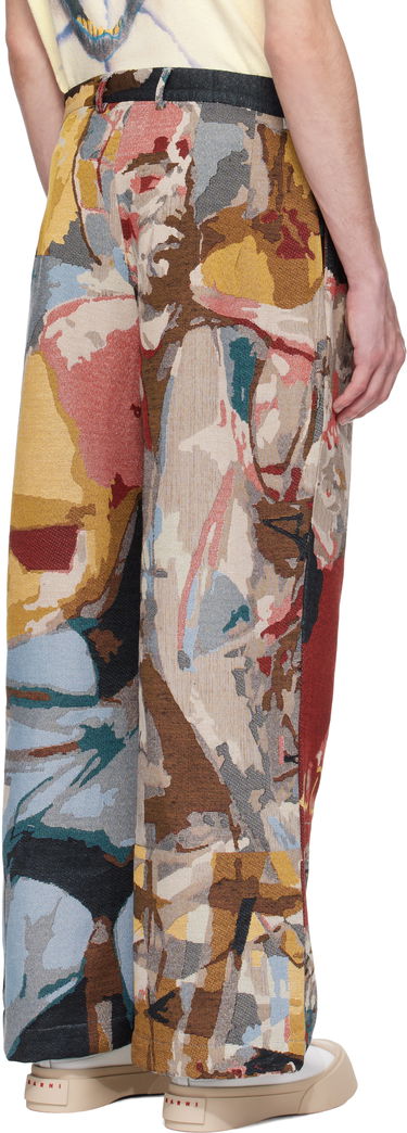 Bukser KidSuper KidSuper Jacquard Paintings Double Pleated Trousers Flerfarvet | SS25-PT-06, 2