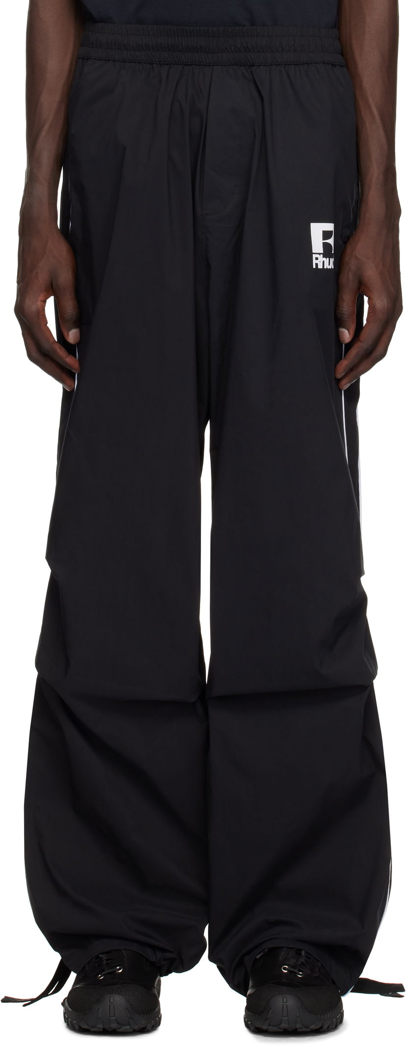 Joggingbukser Rhude Rhude Piping Parachute Track Pants Sort | RHPS25PA02005