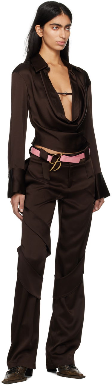 Bælter Blumarine Logo Buckle Leather Belt Sort | P422W252A, 4