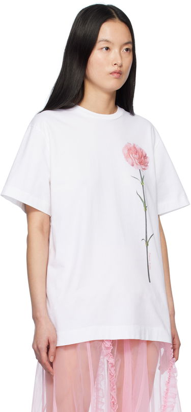 T-shirt Simone Rocha Simone Rocha Carnation Print T-Shirt Hvid | 5195P32A-W 0569, 1