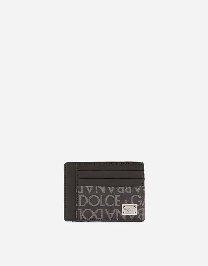 Tegnebog Dolce & Gabbana Coated Jacquard Card Holder Sort | BP3325AJ7058B969