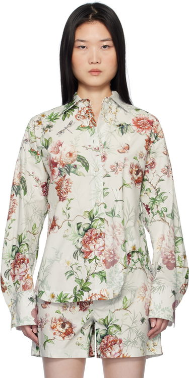 Skjorte The Attico Attico Eliza Floral-Print Long Sleeve Shirt Flerfarvet | 250WCH00014 CCC053PR, 0