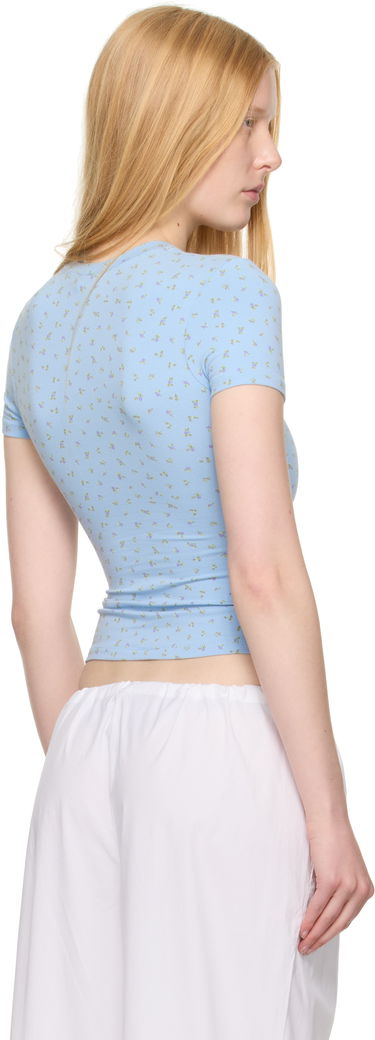 T-shirt SKIMS SKIMS Cotton Jersey T-Shirt with Floral Print Blå | SS-STT-9004W, 2