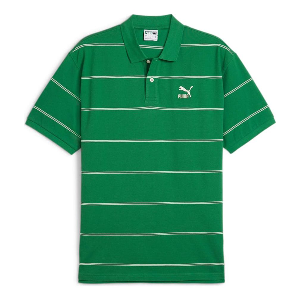 Polo skjorte Puma TEAM Striped Polo Shirt Grøn | 627122-86, 0