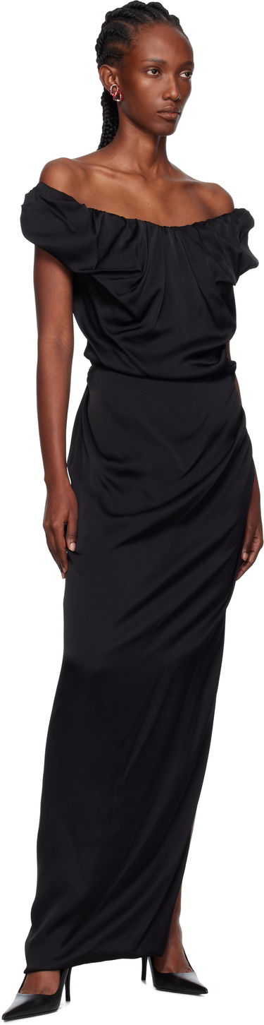 Kjole Vivienne Westwood Vivienne Westwood Ginnie Amber Off-The-Shoulder Maxi Dress Sort | 1101039N-W012Y-, 3