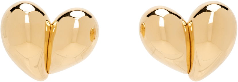 Øreringe Bottega Veneta Bottega Veneta Gold Tone Split Heart Clip-On Earrings Gul | 838156 VAHU0