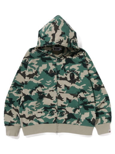 Sweatshirt BAPE Woodland Camo Loose Fit Full Zip Hoodie Grøn | 1J30-115-006