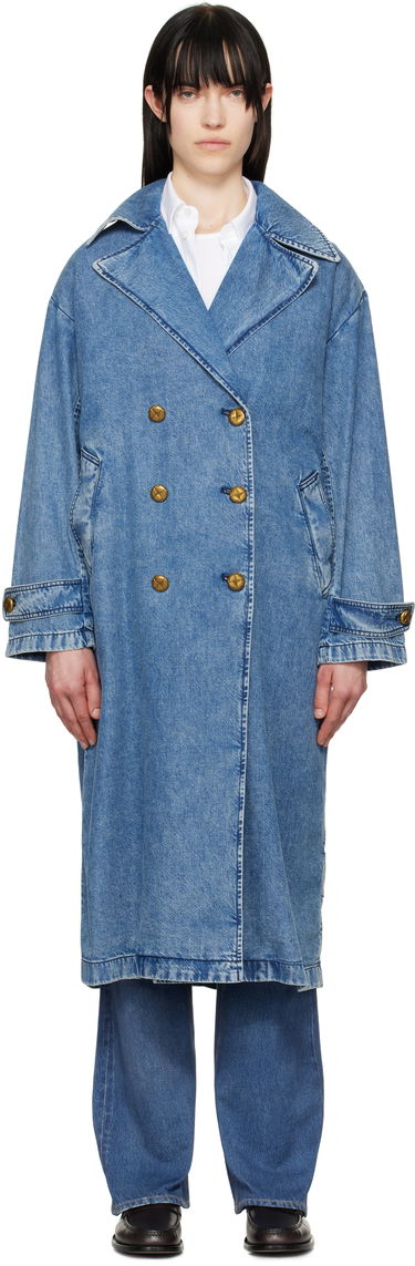 Trenchcoat rag & bone rag & bone Featherweight Alora Denim Trench Coat Blå | WDD25S1498FWBE, 0