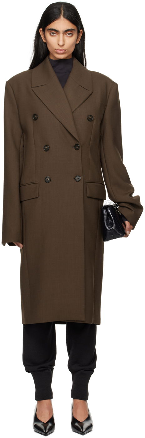 Skuldertaske TOTEME TOTEME Midi Double Breasted Coat Sort | 244-WRO0147-FB0061, 0